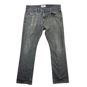 Simon Spurr Men’s 34 Gray Straight Leg Jeans‎ Made in USA Distressed Cuff Hem